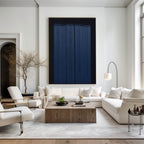 Textured Indigo Blue Vertical Abstract Painting