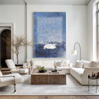 Luminous Blue Seascape Painting Vertical