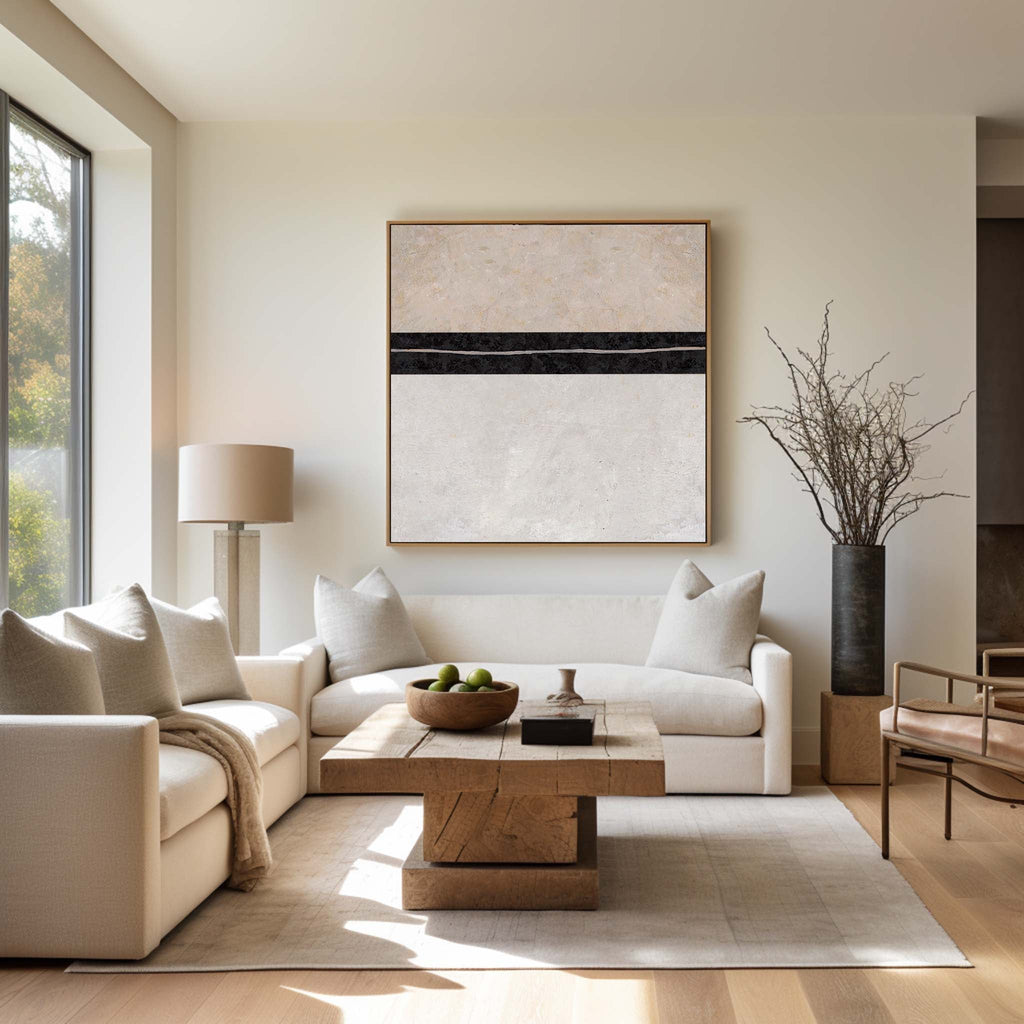 Minimalist Horizontal Line Abstract Oil Painting