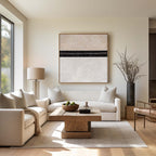 Minimalist Horizontal Line Abstract Oil Painting