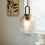 Valentina Minimalist Blown Frosted Clear Glass Pendant Light