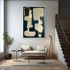 Mid-Century Abstract Shapes Painting