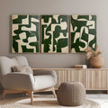 Wall Art Abstract Green Modern Serene