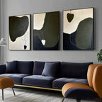 Tactile Three-Piece Oil Painting Dark Green Heart