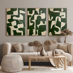 Wall Art Abstract Green Modern Serene