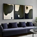 Tactile Three-Piece Oil Painting Dark Green Heart