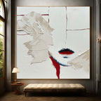 Minimalist Abstract Face Impasto Painting