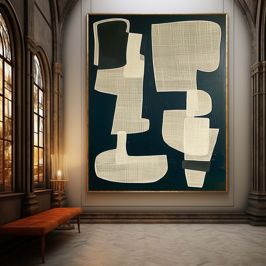 Mid-Century Abstract Shapes Painting