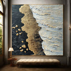 Plaster Art Texture Luxury Gold Accent Abstract Painting