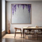 Textured Wisteria Flower Oil Painting Purple Blooms