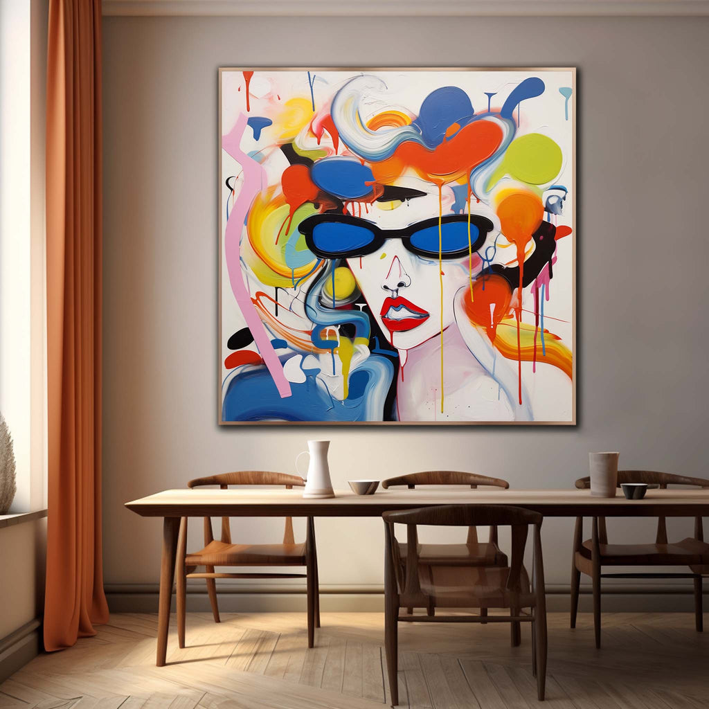 Pop Art Abstract Woman Portrait Painting