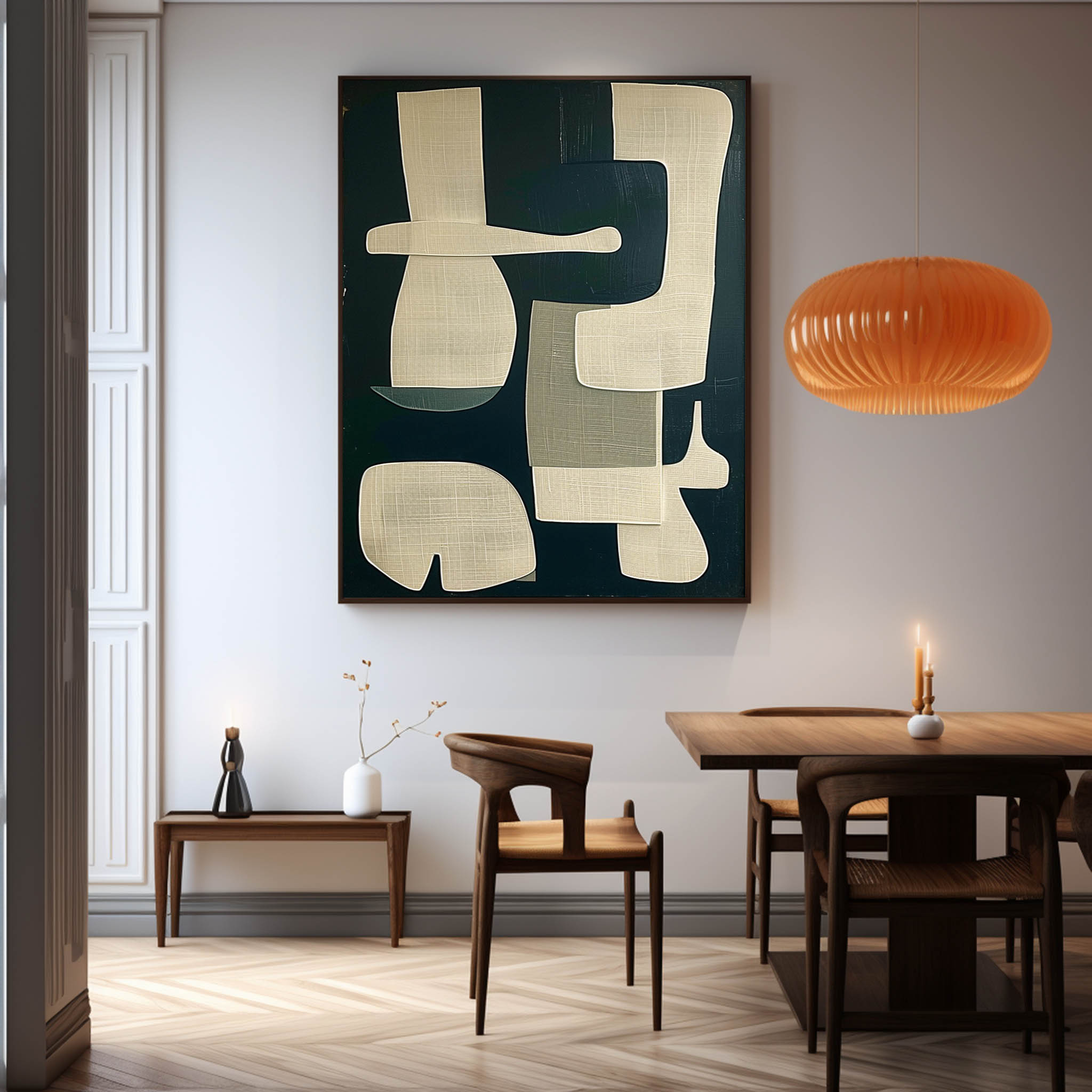 Mid-Century Modern Abstract Oil Painting