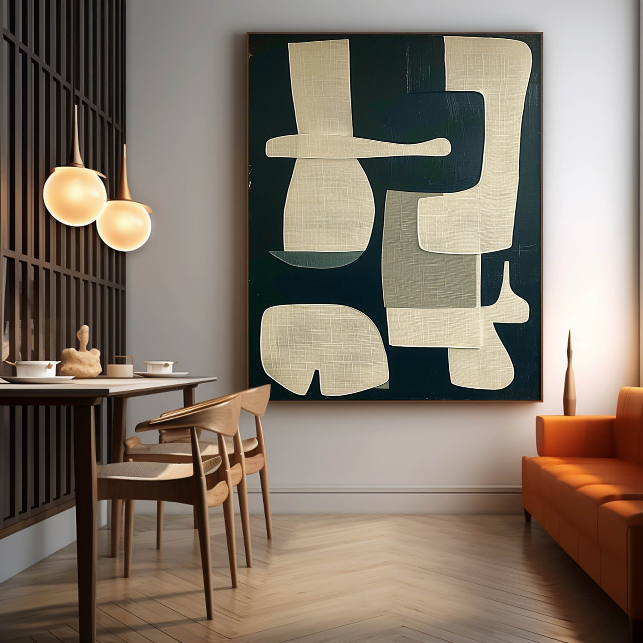 Mid-Century Modern Abstract Oil Painting