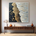 Plaster Art Texture Luxury Gold Accent Abstract Painting