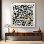 Black White Oil Painting Web-Line Textures Sleek