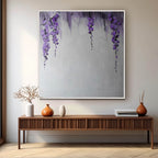 Textured Wisteria Flower Oil Painting Purple Blooms