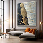 Plaster Art Texture Luxury Gold Accent Abstract Painting