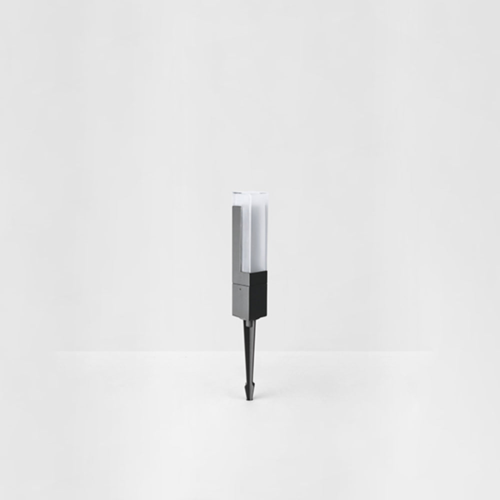 Ray Modern Metal Solar Outdoor Path Light, Black