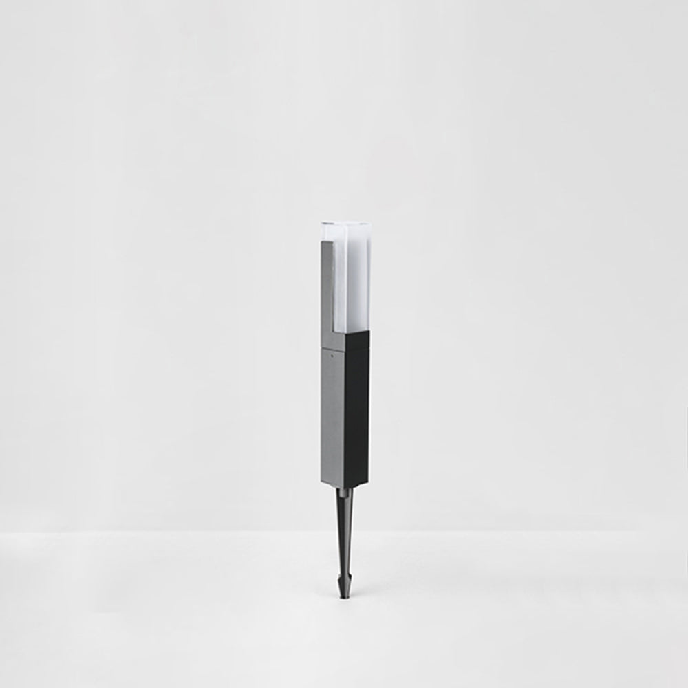 Ray Modern Metal Solar Outdoor Path Light, Black