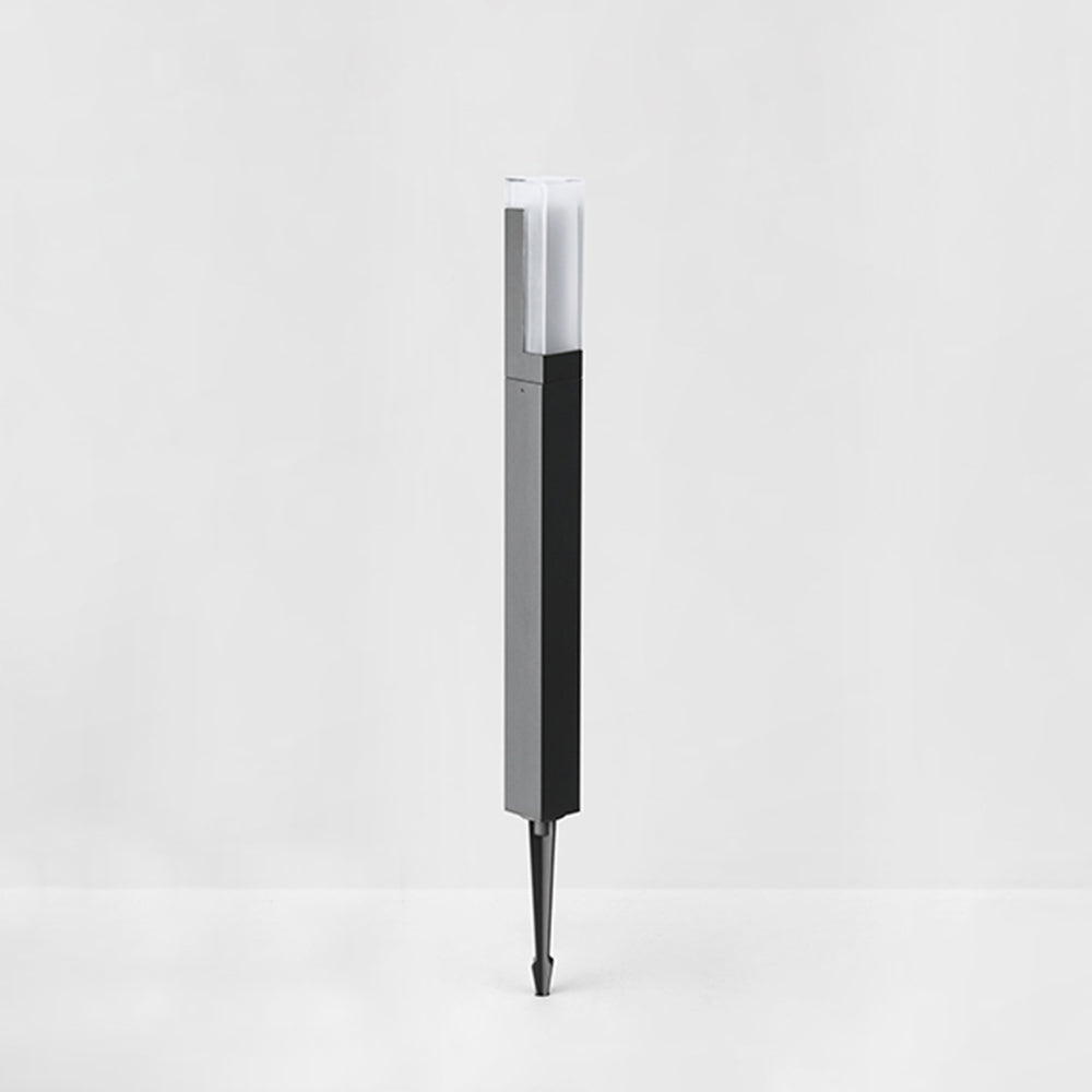 Ray Modern Metal Solar Outdoor Path Light, Black