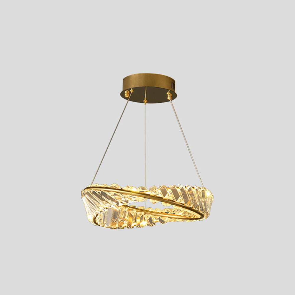 Kristy Modern Luxury Round Glass Chandelier, Gold