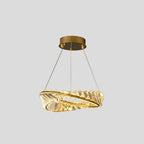 Kristy Modern Luxury Round Glass Chandelier, Gold