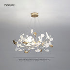 Olivia Ginkgo Leaf Modern Petal Shaped Metal Chandelier, Gold