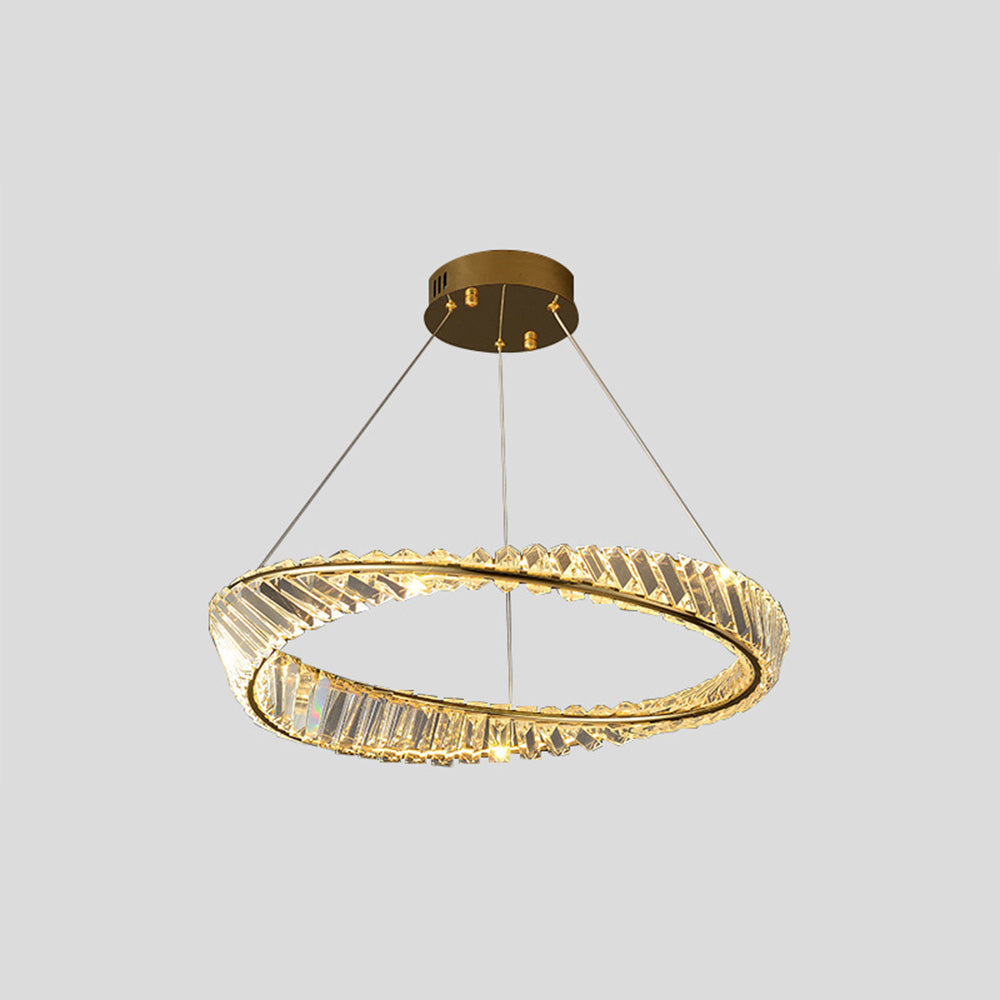Kristy Modern Luxury Round Glass Chandelier, Gold