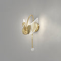 Arisha Art Deco Swan /Metal Wall Lamp, Gold/Rose Gold