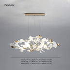 Olivia Ginkgo Leaf Modern Petal Shaped Metal Chandelier, Gold
