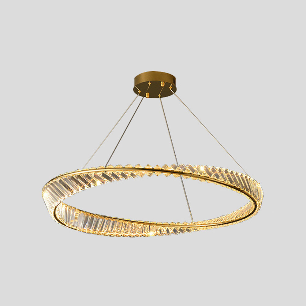 Kristy Modern Luxury Round Glass Chandelier, Gold