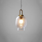 Valentina Minimalist Blown Frosted Clear Glass Pendant Light