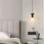 Valentina Modern Simple Pendant Light Copper Walnut Bedroom Dining Room
