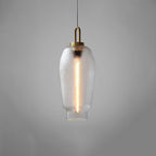 Valentina Minimalist Blown Frosted Clear Glass Pendant Light