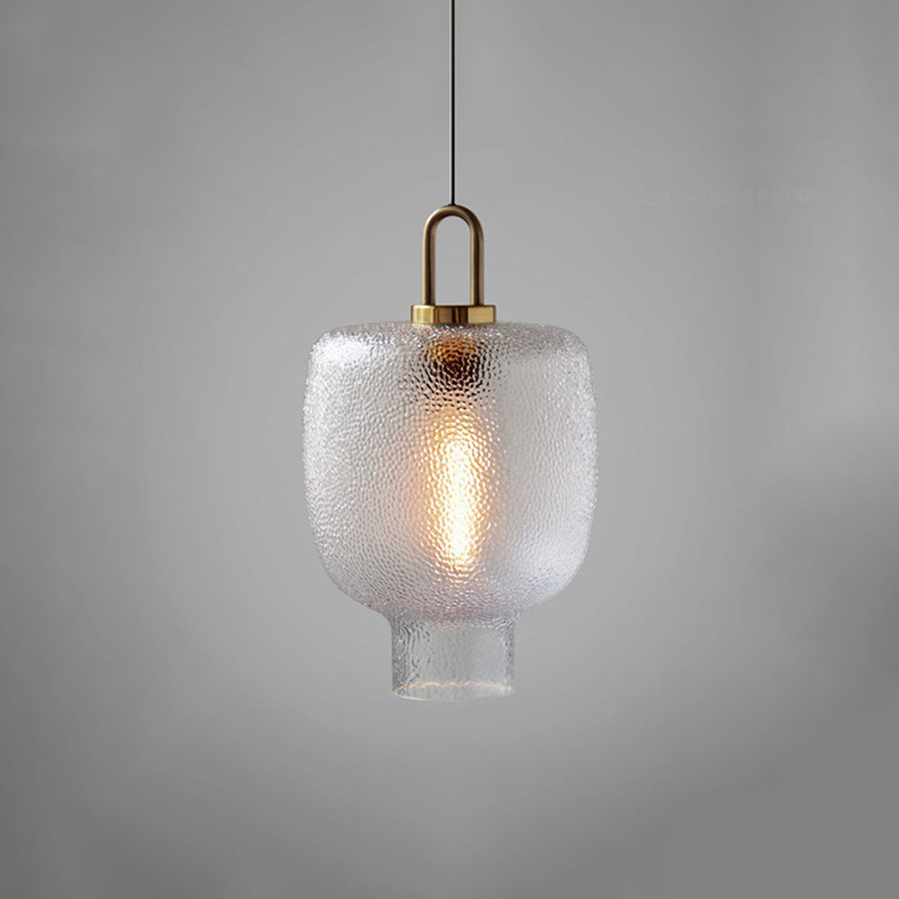 Valentina Minimalist Blown Frosted Clear Glass Pendant Light