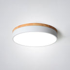 Aria Nordic LED Round Flush Mount Ceiling Light Wood Color