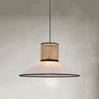 Ritta Modern Rattan/FabricPendant Light, White