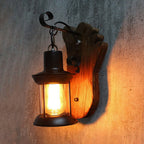 Epoch Wall Lamp Foot Shape Vintage, Wood/Metal, Dining Room