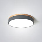 Aria Nordic LED Round Flush Mount Ceiling Light Wood Color