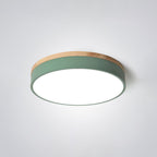 Aria Nordic LED Round Flush Mount Ceiling Light Wood Color