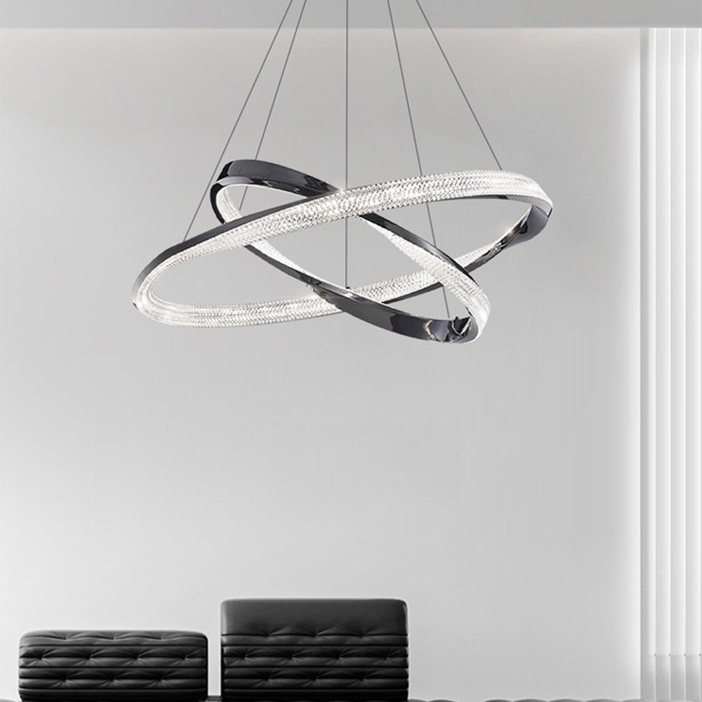 Kristy Pendant Light, Aluminium & Arcylic, 1/2 Rings, 2 Color