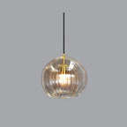 June Pendant Light Bulle Nordic Glass Transparent/Gold Living Room/Bedroom - Kingsley Beaumont