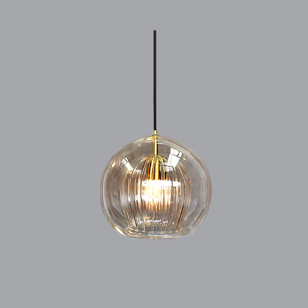 June Pendant Light Bulle Nordic Glass Transparent/Gold Living Room/Bedroom - Kingsley Beaumont