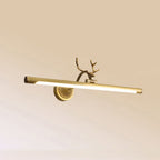 Arisha Modern Staghorn Shaped Vanity Mirror Front Wall Lamp, Black/Brass