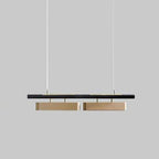 Arisha Pendant Light Rectangular Modern, Metal, Black/Brass, Office