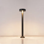 Ray Modern Metal Frisbee Shaped Lampholder Outdoor Path Light, Black