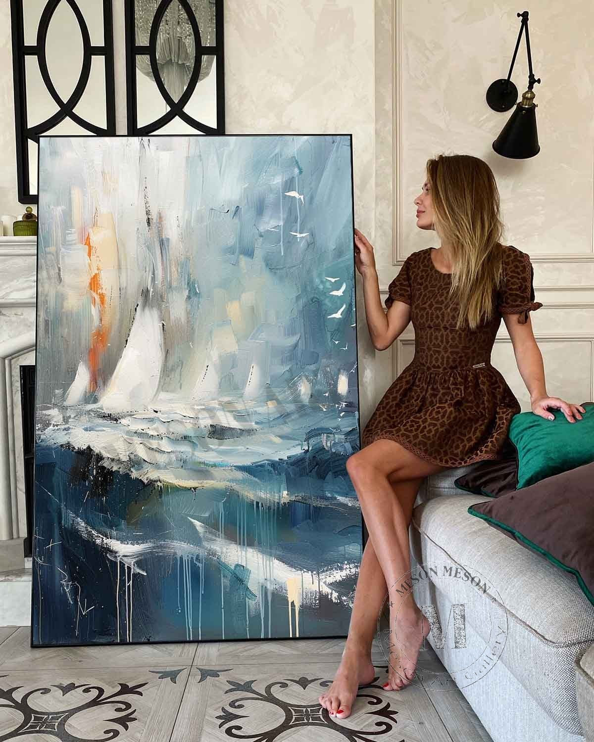 Wall Art Abstract Dynamic Ocean Wave Seascape