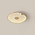 Solara Ceiling Light Feuille of Lotus - Diameter 30 Cm X Height 4 Cm - Finish Grain of Wood Nature Hydrographique - Light Warm