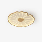 Solara Ceiling Light Feuille of Lotus - Diameter 52 Cm X Height 4 Cm - Finish Grain of Wood Nature Hydrographique - Light Warm