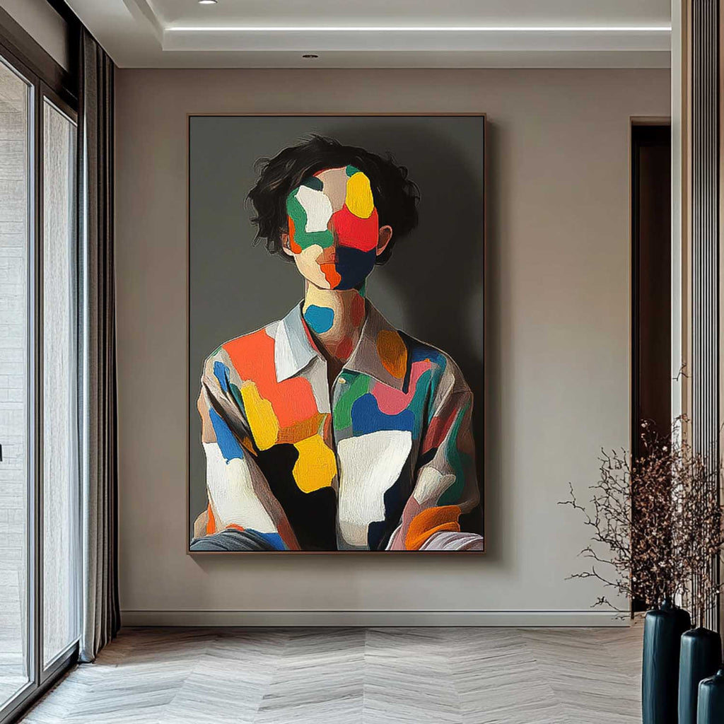 Abstract Color Block Portrait Modern Figurative